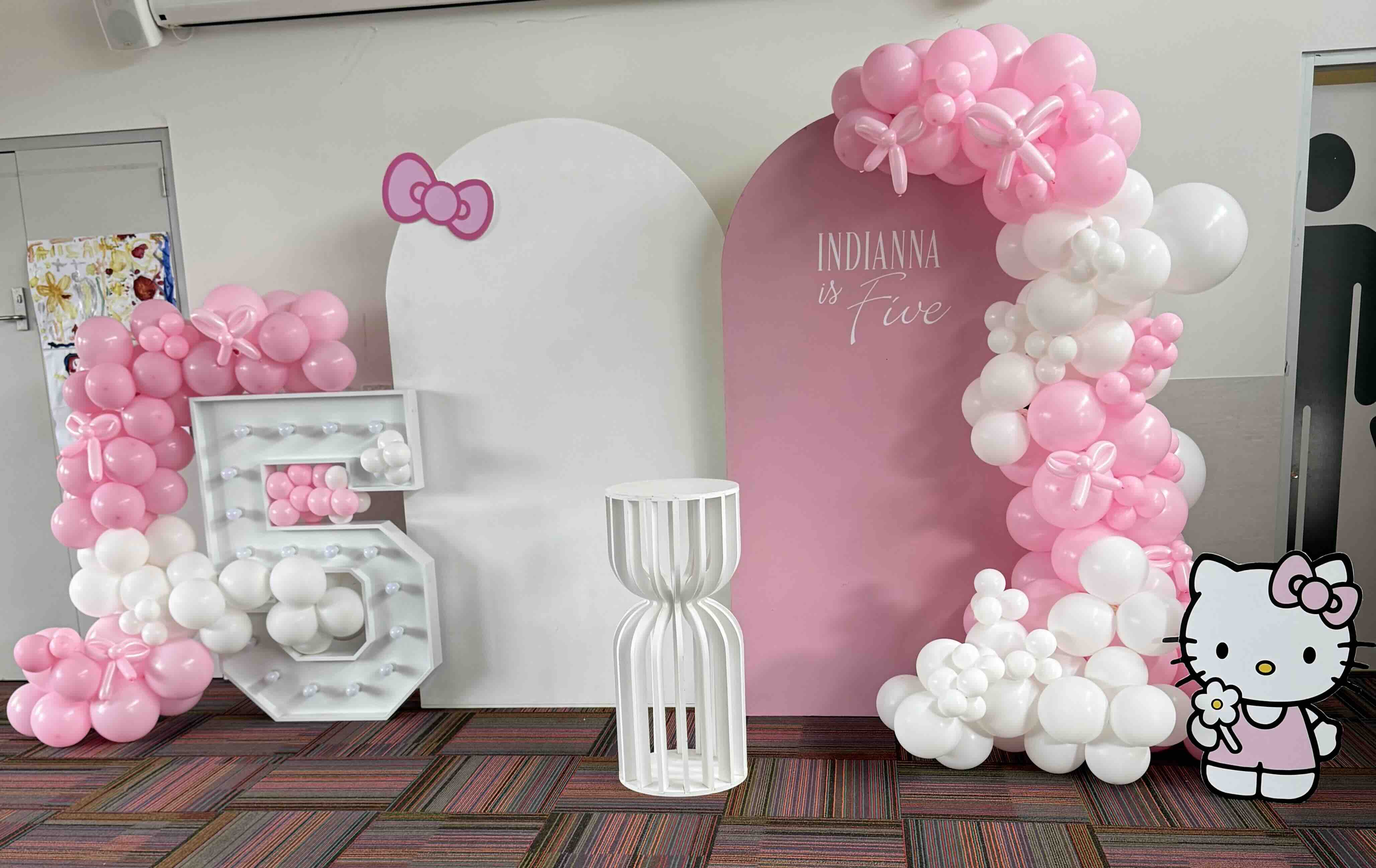 Girls 5th birthday party backdrop package hire Melbourne