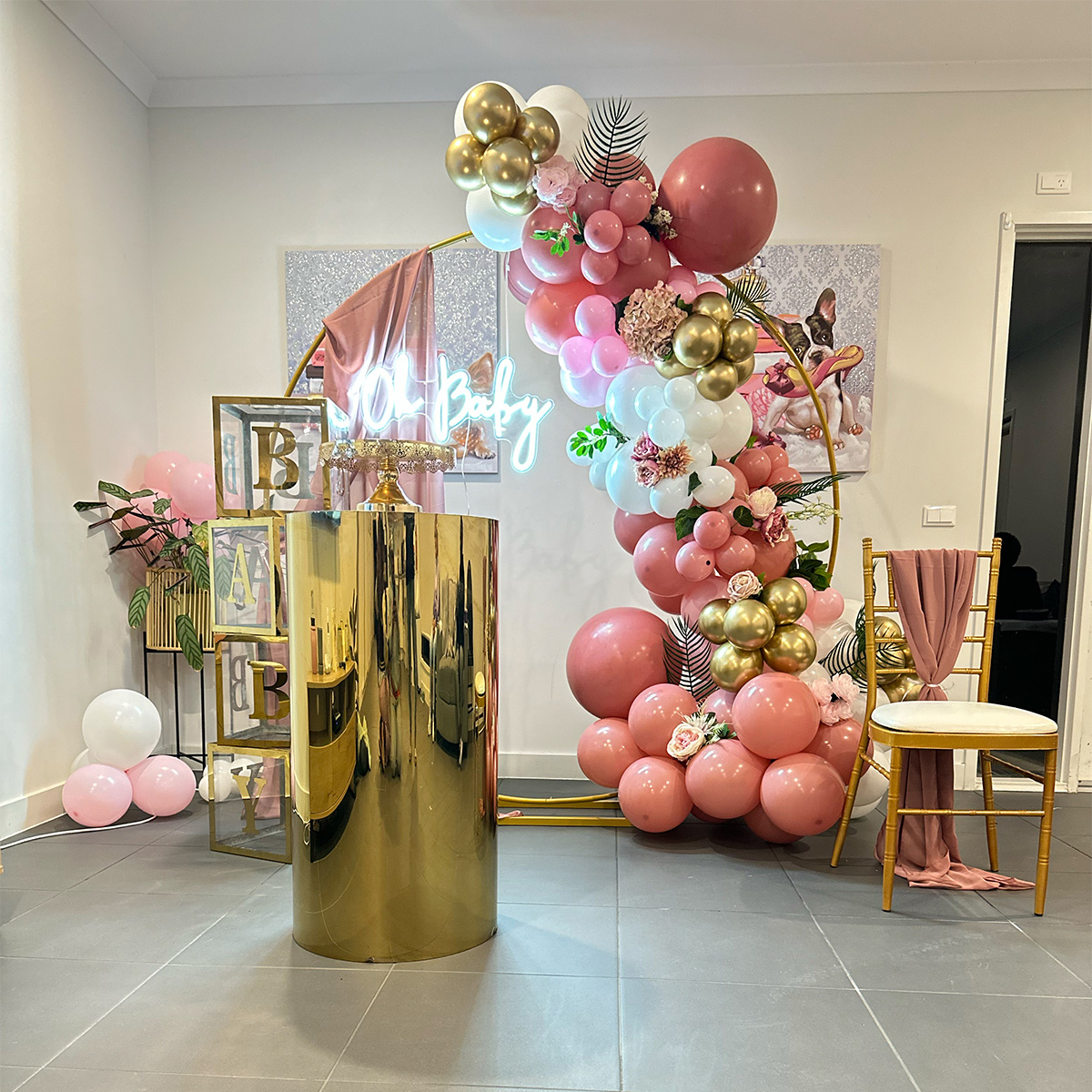 Oh baby backdrop package hire Melbourne