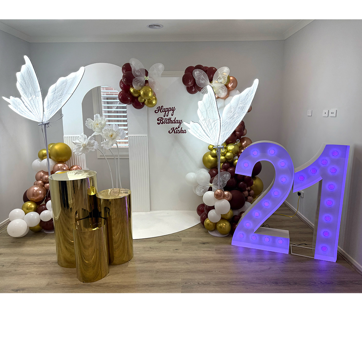 Ripple Hollow backdrop butterfly package hire Melbourne